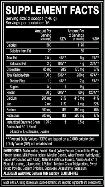 CELLUCOR COR PERFORMANCE GAINER 5lb. Vanilla flavour