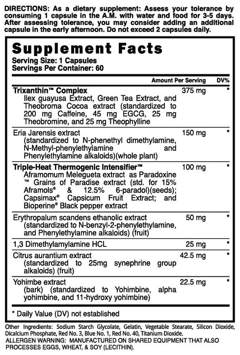 Muscle Labz CHEMICAL BURN Extreme Thermogenic Fat Burner Discontinued Item, Last Stock Left 60 Capsules