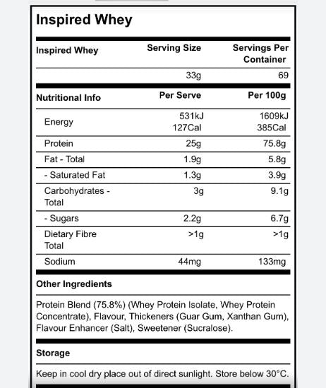 Inspired PREMIUM WHEY PROTEIN Vanilla 5lbs.