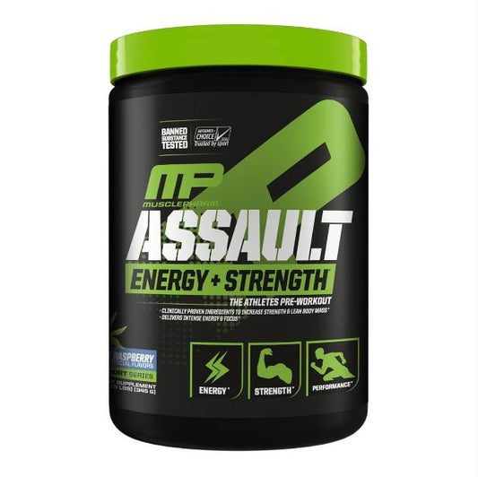 MusclePharm ASSAULT Pre-Workout Blue Raspberry flavour 30 serves