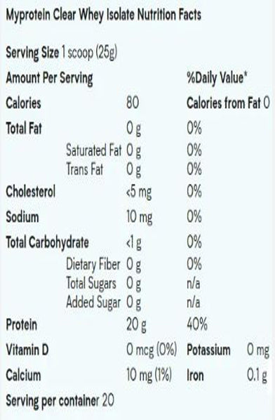 MyProtein CLEAR WHEY ISOLATE  Peach Tea flavour 20 servings