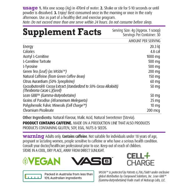 White Wolf Nutrition SHAPESHIFTER Fat Burner Mango flavour 30 serves