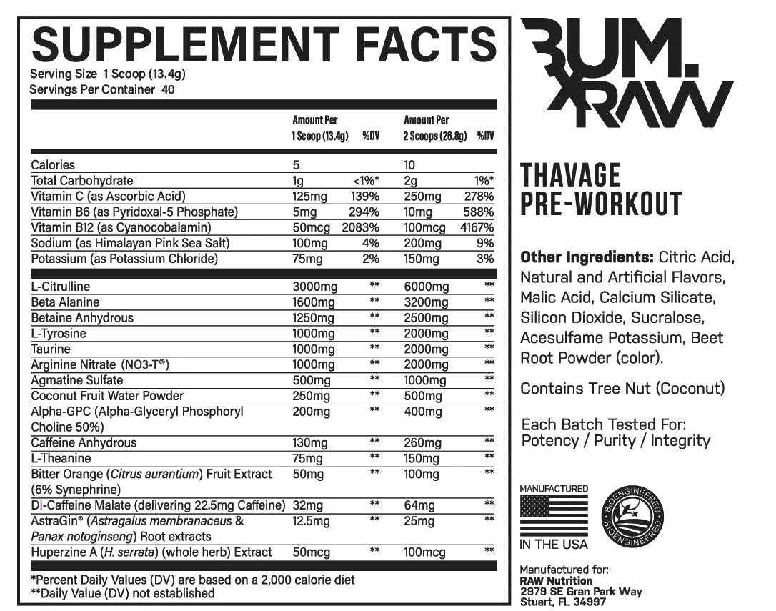 CBUM THAVAGE Pre-Workout BUM Rocket Candy flavour Chris Bumstead 40 serves