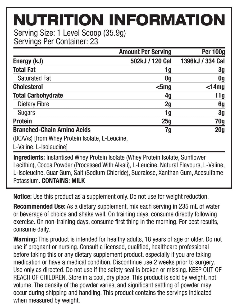 Xtend PRO WHEY ISOLATE Chocolate Lava Cake flavour 1.82 lb