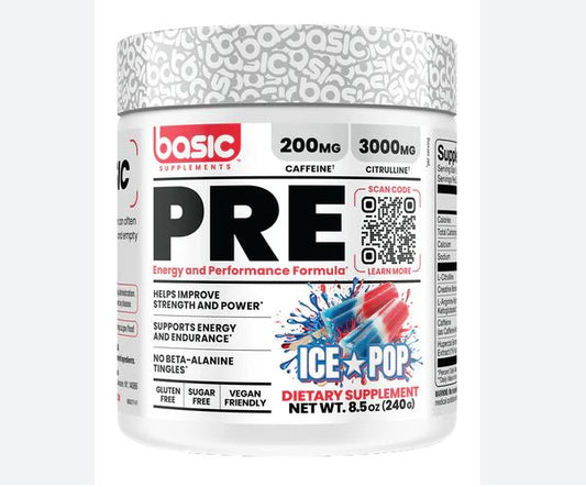 BASIC Pre Workout Ice Pop flavour 30 serves