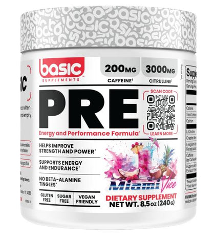 BASIC Pre Workout Miami Vice flavour 30 serves