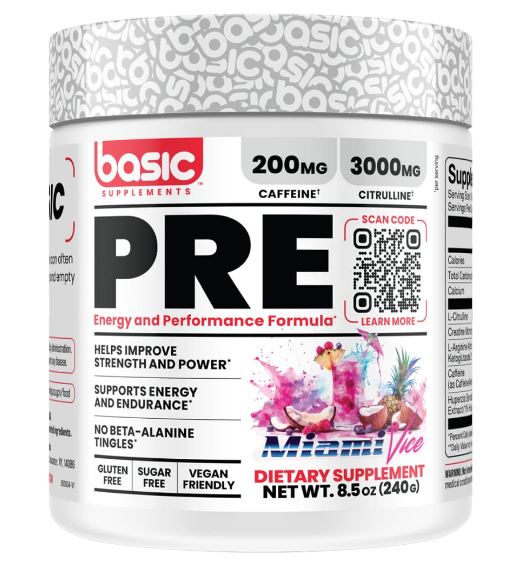 BASIC Pre Workout Miami Vice flavour 30 serves