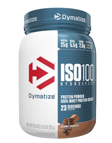 DYMATIZE ISO 100 WHEY PROTEIN HYDROLYSATE/ISOLATE Gourmet Chocolate flavour 1.34lbs