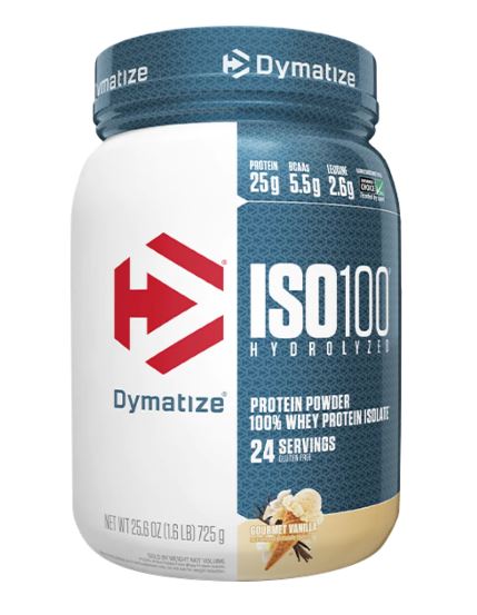 DYMATIZE ISO 100 WHEY PROTEIN HYDROLYSATE/ISOLATE Gourmet Vanilla flavour 1.34lbs