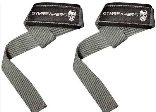 GYMREAPERS Heavy Duty Lifting Straps Black/ Grey