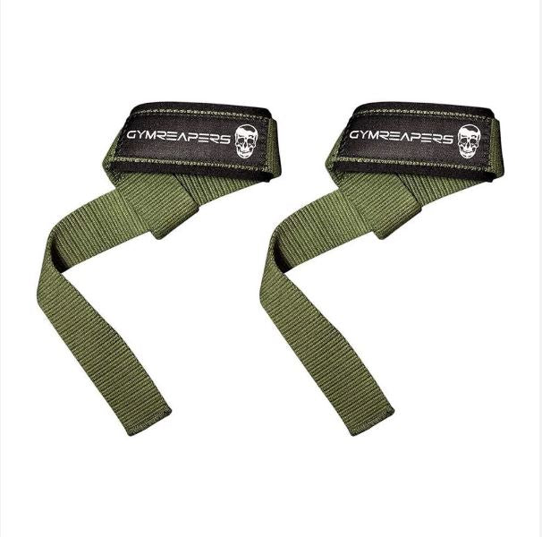 GYMREAPERS Heavy Duty Lifting Straps Black/ Green