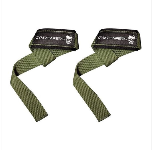 GYMREAPERS Heavy Duty Lifting Straps Black/ Green