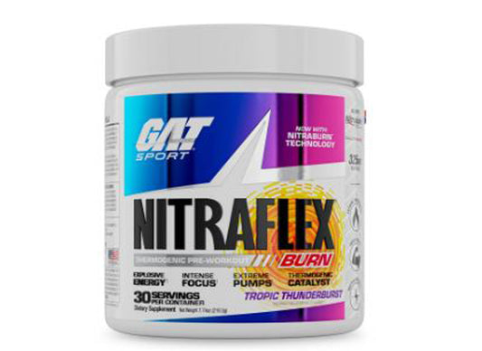 GAT NITRAFLEX BURN Fat Burner + Pre-Workout Tropic Thunderburst flavor